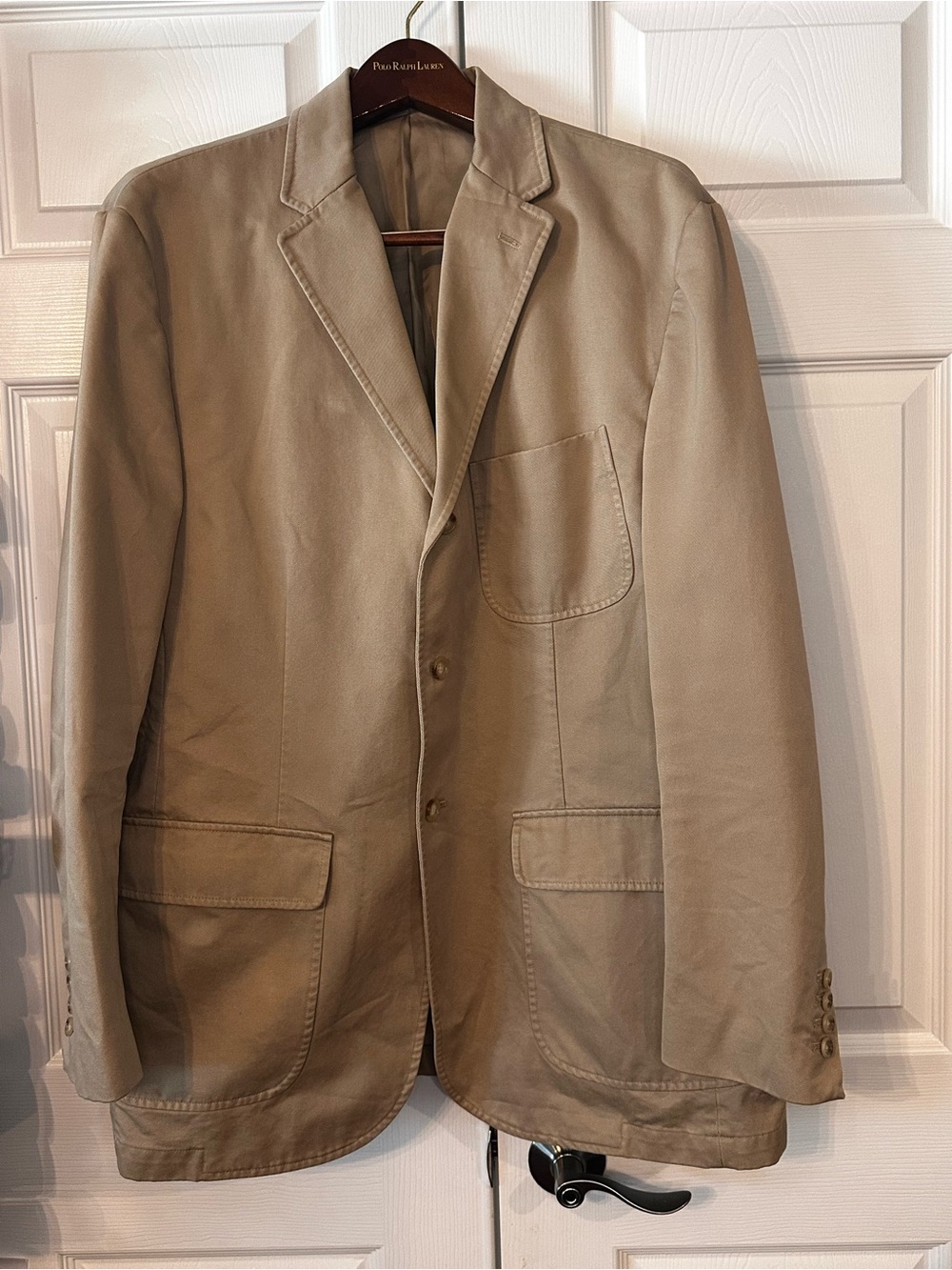 Polo Ralph Lauren Jacket Mens XL Khaki Sport Coat Blazer University Vintage